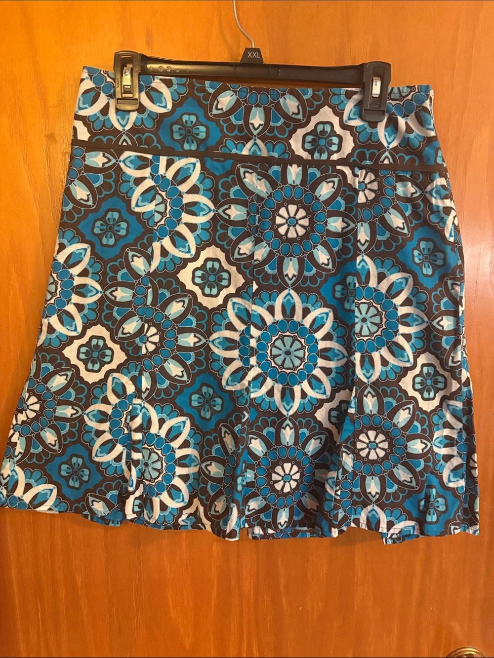 Ann Taylor Blue and White Floral Circle Skirt